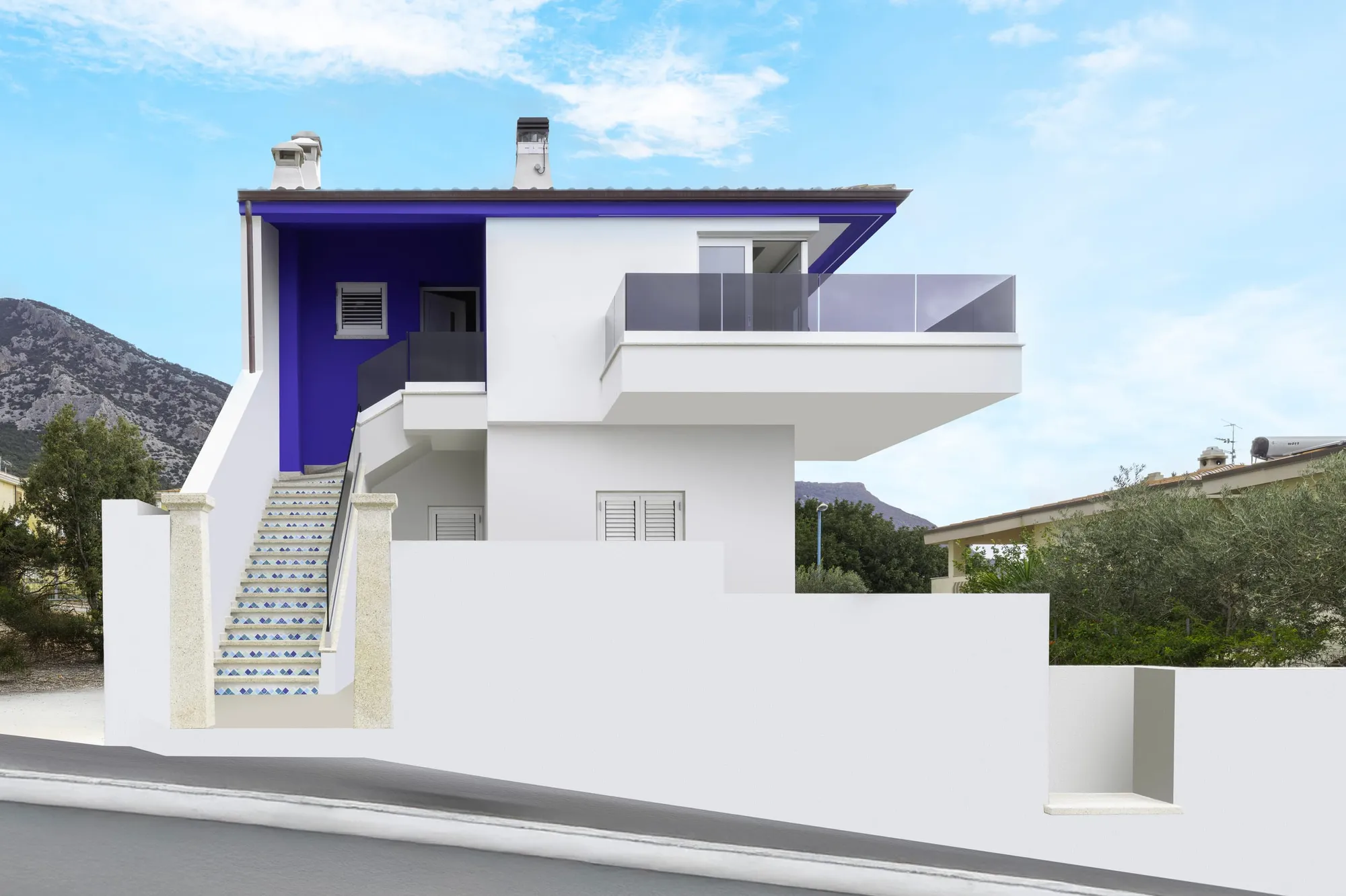 Parapetto in vetro con profilo inox su balcone moderno a Milano — Realizzazione Steelglass Lombardia