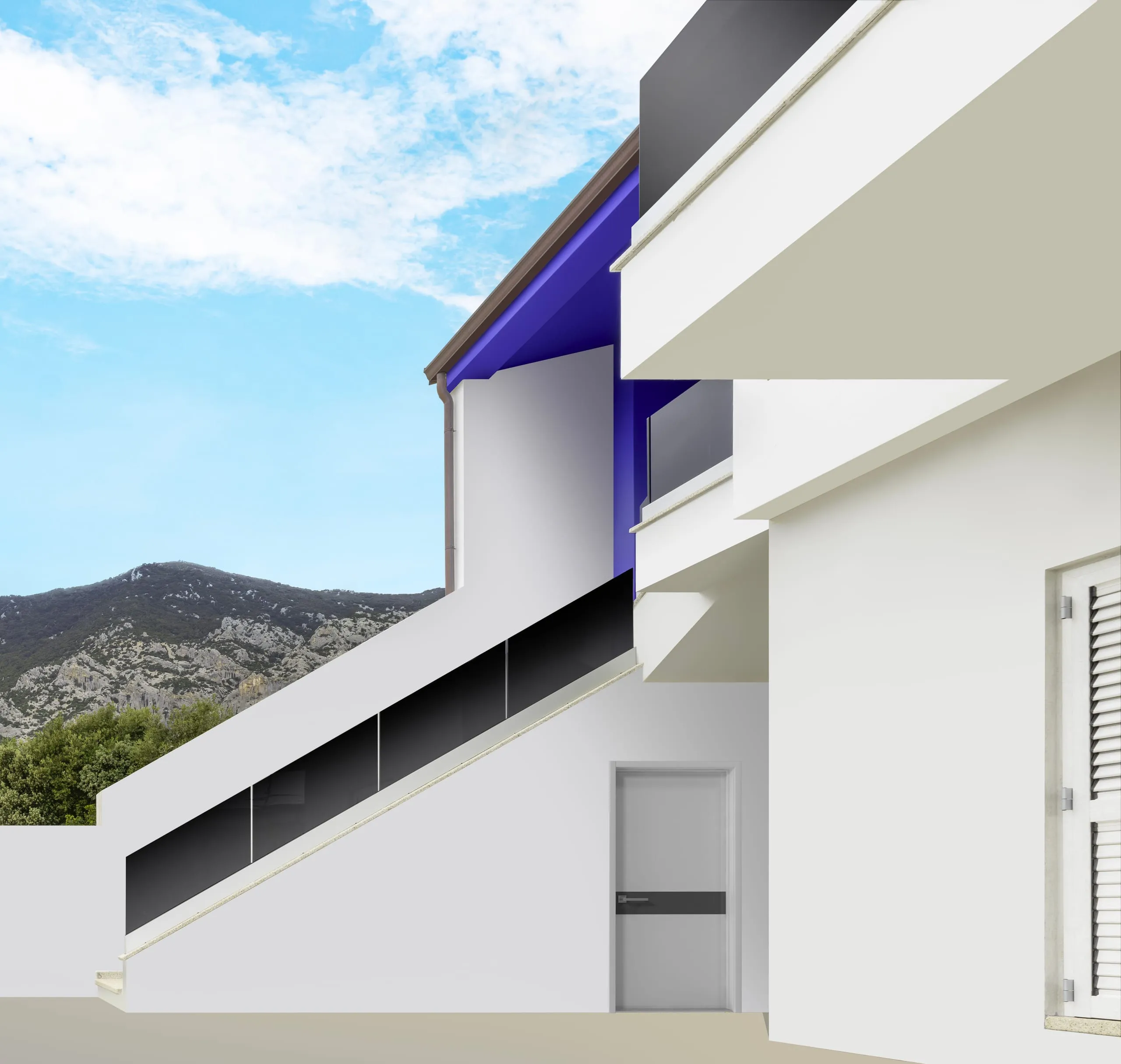 Parapetto in vetro fumé su terrazza fronte mare a Cala Gonone — 3