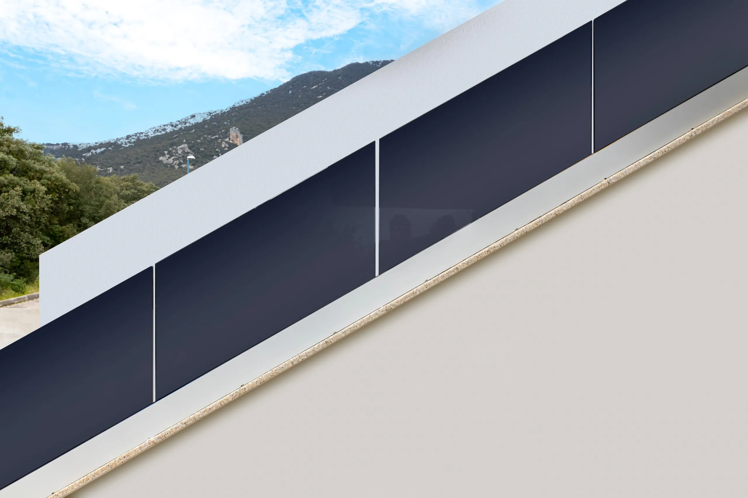 Parapetto in vetro fumé su terrazza fronte mare a Cala Gonone — 11